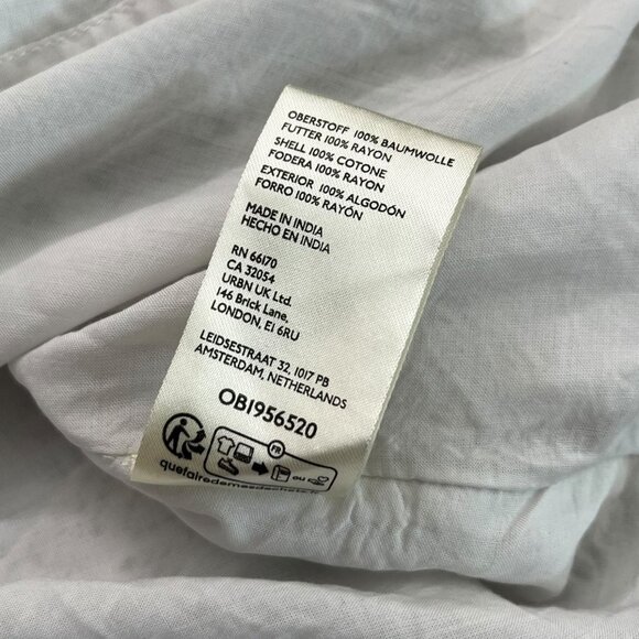 Maeve Flutter Sleeve Babydoll Cottagecore Mini Dress White Black M Boho Coastal - Picture 9 of 11